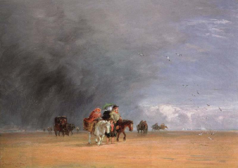 David Cox crossing the sands China oil painting art